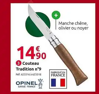 Couteau tradition n°9 opinel