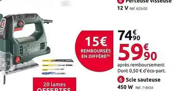 Mr Bricolage Scie sauteuse 450w metabo offre