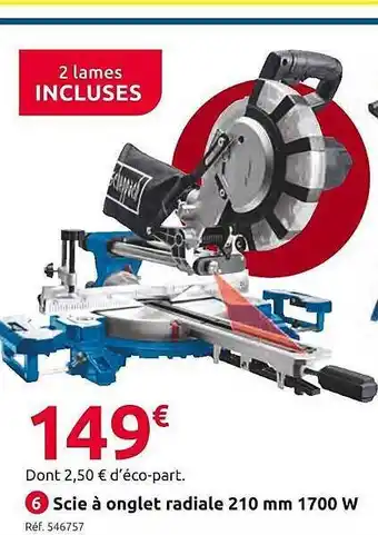 Mr Bricolage Scie à onglet radiale scheppach offre