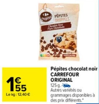 Carrefour Market Pépites chocolat noir CARREFOUR ORIGINAL offre