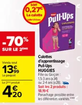 Carrefour Market Culottes d'apprentissage pull-ups HUGGIES offre