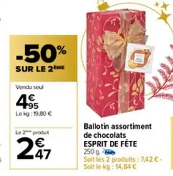 Carrefour Market Ballotin Assortiment de Chocolats Esprit de fete offre