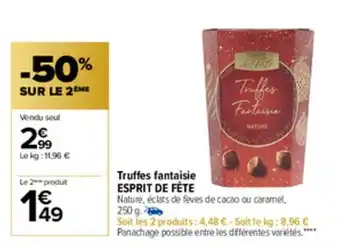 Carrefour Market Truffes Fantaisie Esprit de Fete offre