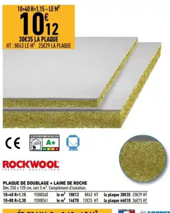 Brico Cash Plaque de Doublage +Laine de Roche offre