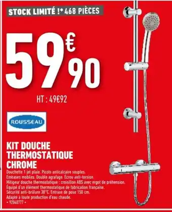 Brico Cash Kit Douche Thermostatique chrome offre