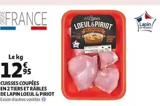 Auchan Supermarché Loeul & piriot cuisses coupées en 2 tiers et râbles de lapin offre