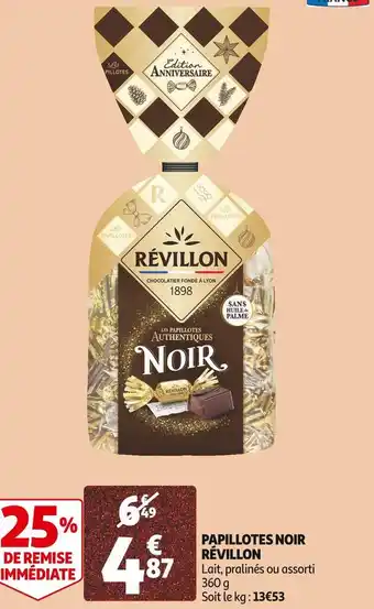 Auchan Supermarché Révillon papillotes noir offre