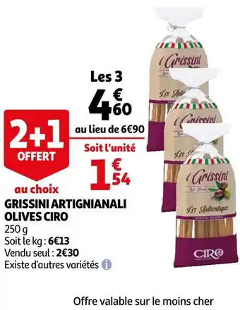 Auchan Grissini artignianali olives ciro offre