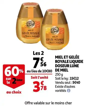 Auchan Lune de miel miel et gelée royale liquide doseur offre