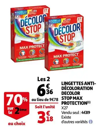 Lingettes anti-décoloration decolor stop max protection