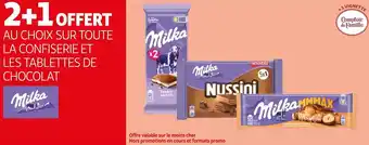 Auchan Milka 2+1 offert au choix sur toute la confiserie et les tablettes de chocolat offre