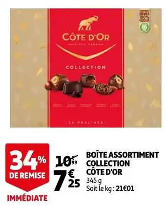 Auchan Côte d'or boîte assortiment collection côte d'or offre