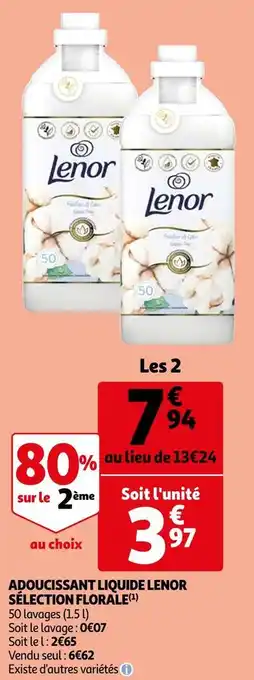 Auchan Lenor adoucissant liquide sélection floral offre