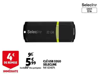 Auchan Selecline clé usb 32go offre