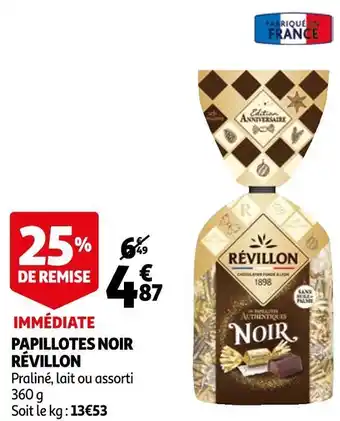Auchan Révillon papillotes noir offre