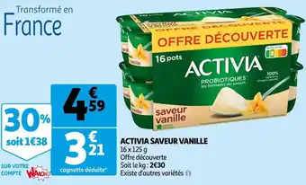 Auchan Activia activia saveur vanille offre