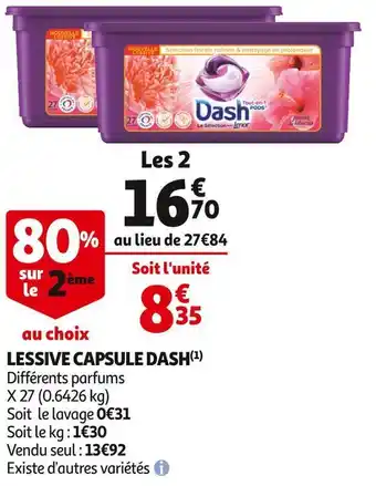 Auchan Supermarché Dash lessive capsule offre