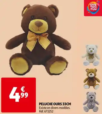 Auchan Supermarché Peluche ours 33cm offre