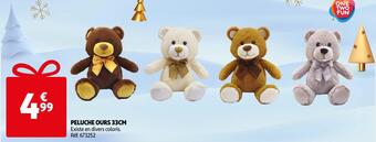 Auchan Peluche ours 33cm offre