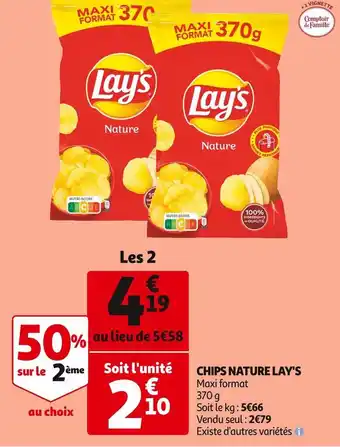 Auchan Supermarché Lay's chips nature offre