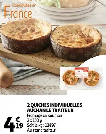 Auchan Auchan 2 quiches individuelles le traiteur offre