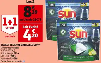 Auchan Supermarché Sun tablettes lave vaisselle offre