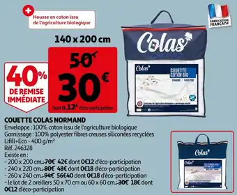 Auchan Colas normand couette offre