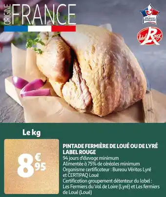 Auchan Lyré pintade fermière de loué offre