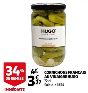 Auchan Hugo cornichons francais au vinaigre offre
