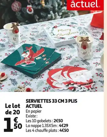 Actuel serviettes 33 cm 3 plis
