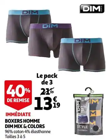 Auchan Dim boxers homme dim mix & colors offre