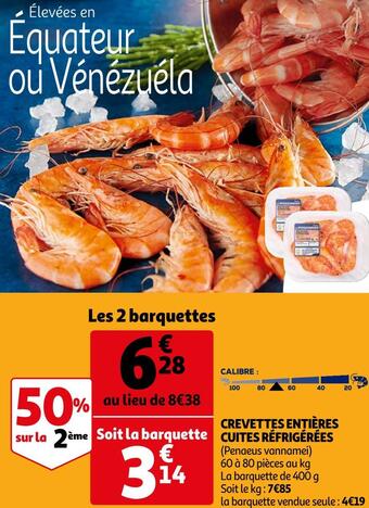 Auchan Crevettes entières cuites réfrigérées offre