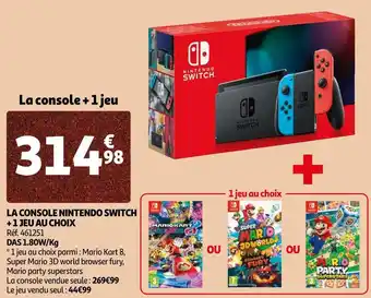 Auchan La console nintendo switch + 1 jeu au choix offre