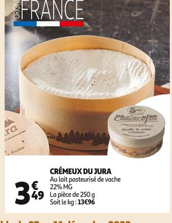 Auchan Supermarché Crémeux du jura offre