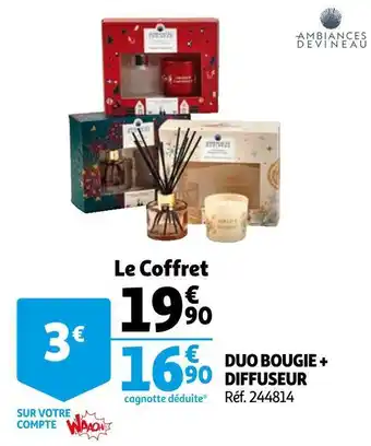 Auchan Devineau duo bougie + diffuseur offre