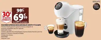 Auchan Nescafé machine espresso dolce gusto yy4446fd offre