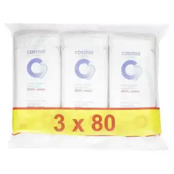 Auchan Supermarché Maxi carres sensitive 100% coton cosmia baby offre