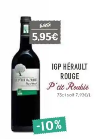 Naturalia Igp hérault rouge offre