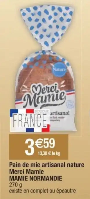 Pain de mie artisanal nature merci mamie MAMIE NORMANDIE
