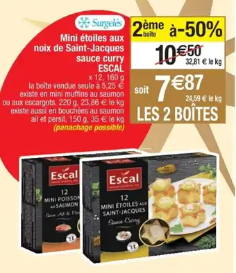 Cora Mini étoiles aux noix de saint-jacques sauce curry ESCAL offre