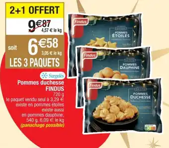 Cora x Carrefour Pommes duchesse FINDUS offre