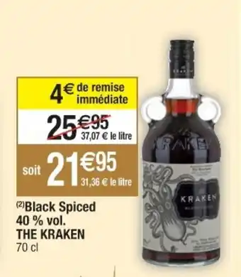 Cora x Carrefour Black spiced 40% vol. THE KRAKER offre