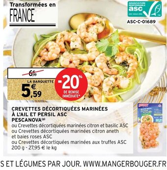 Intermarché Crevettes Décortiquées marinées à l'Ail Et Persil ASC Pescanova offre