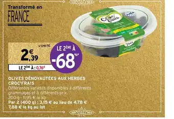 Olives Dénoyautées Aux Herbes Croc Frais