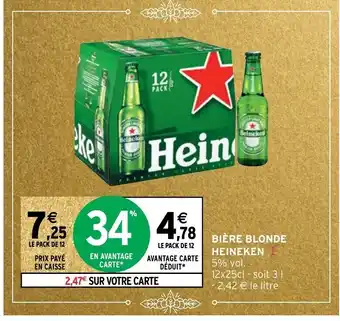Intermarché Biere Blonde Heineken offre