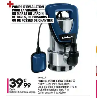 ALDI Pompe Pour Eaux Usées Einhell offre