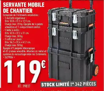 Brico Cash Servante Mobile De Chantier offre
