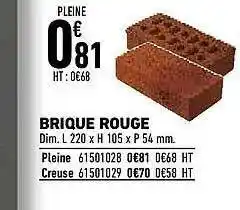 Brico Cash Brique Rouge offre