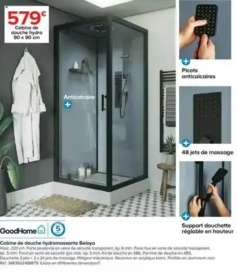 Castorama Cabine De Douche Hydromassante Beloya Goodhome offre