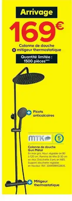 Castorama Colonne De Douche Gun Métal offre